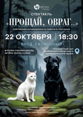 Тамбовчан и гостей города приглашают 22 октября на открытый показ спектакля «Прощай, овраг…»