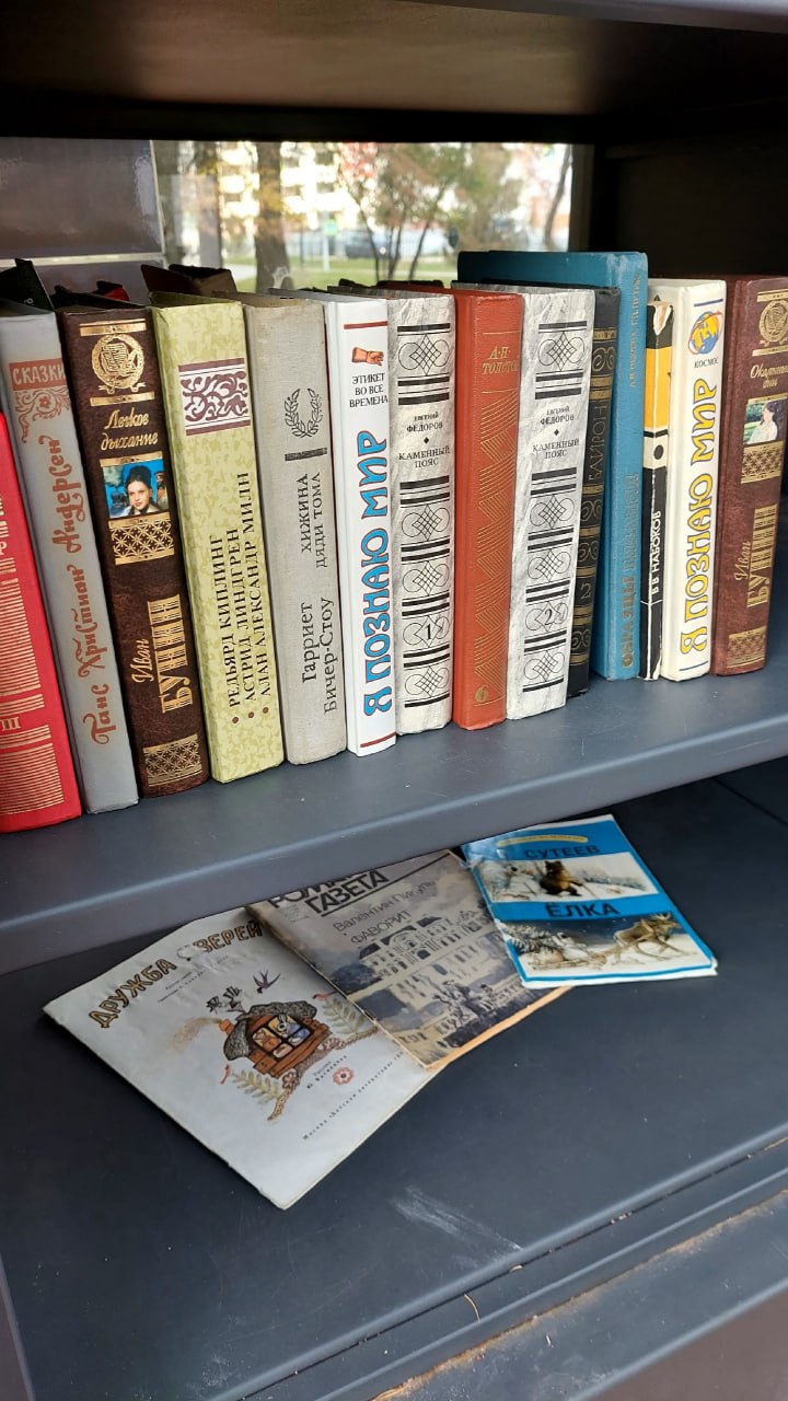 В сквере Боратынского шкаф для буккросинга пополнился новыми книгами для взрослых и детей В сквере Боратынского шкаф для буккросинга пополнился новыми книгами для взрослых и детей