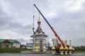 В Знаменском округе освятили купола и кресты для водосвятной часовни Сухотинского женского монастыря