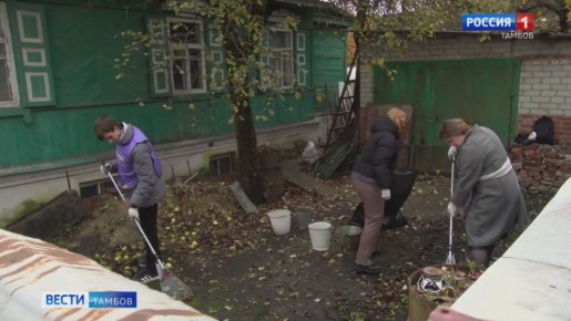Тамбовские волонтёры помогают одиноким пенсионерам наводить порядок на придомовых территориях