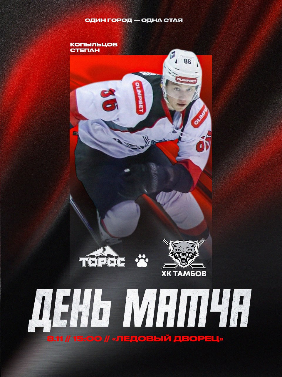 ДЕНЬ МАТЧА. Сегодня играем с ХК «Торос»