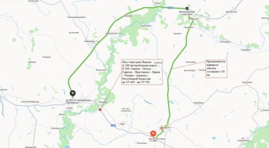 В Тамбовской области временно закрыли движение по мосту через реку Ворону на автодороге Р-208