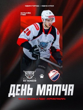 ХК "Тамбов" начинает серию домашних матчей игрой с ХК «Кристалл» (6+)