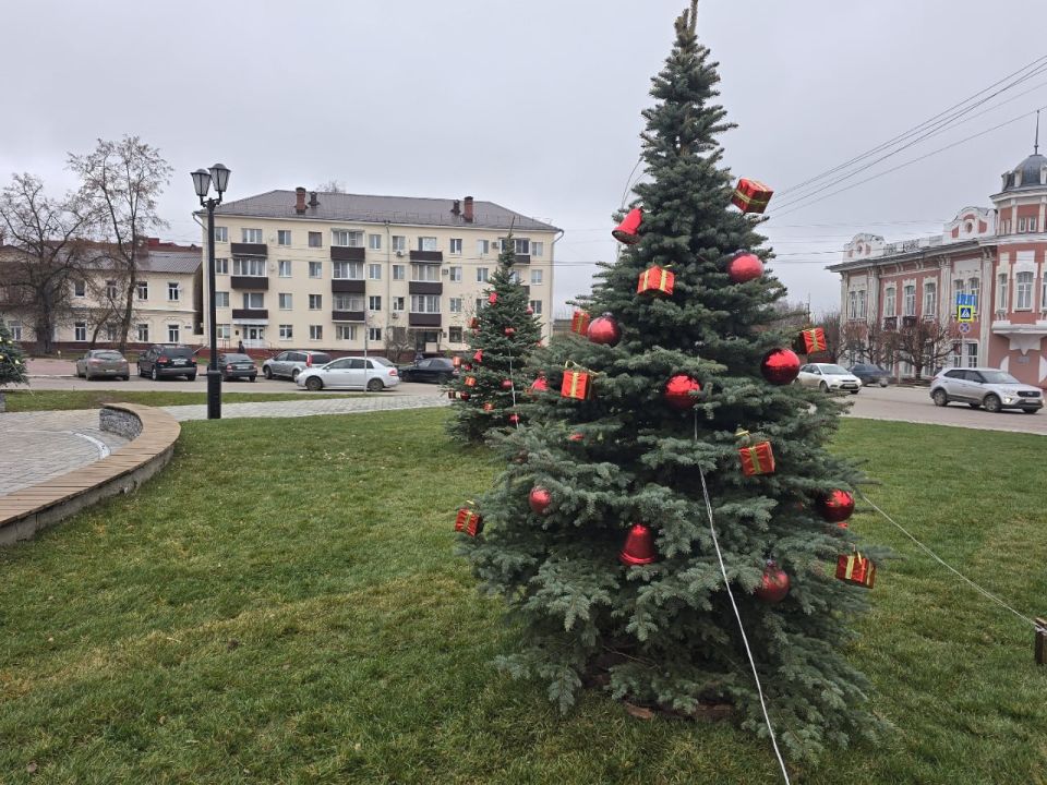 Ели на Привокзальной площади украсили к Новому году Ели на Привокзальной площади украсили к Новому году