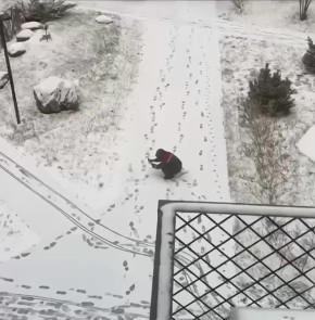 Все россияне, когда первая снежинка падает на землю