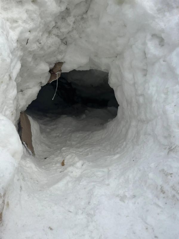 Опасные снежные тоннели и горки строят дети в Парке культуры