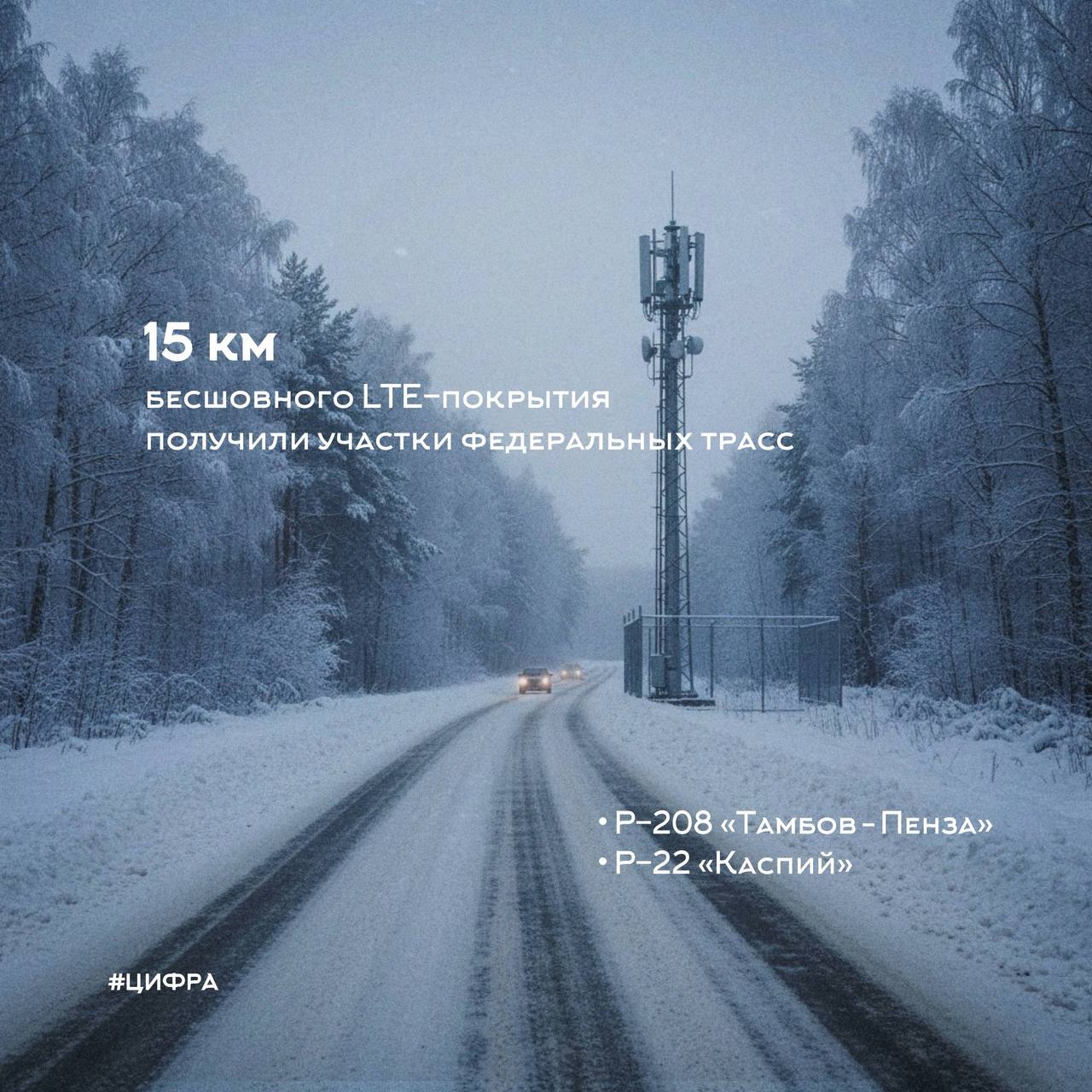 Интернет на трассе. Устойчивое покрытие высокоскоростной цифровой связью есть теперь на участках федеральных трасс «Тамбов-Пенза» и «Каспий», проходящих через Россказовский и Сампурский муниципальные округа