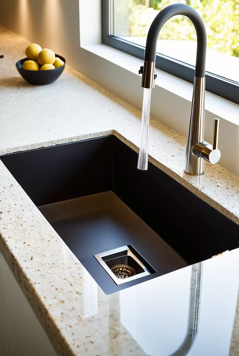 Мраморные мойки в кухонном дизайне: все плюсы и минусы