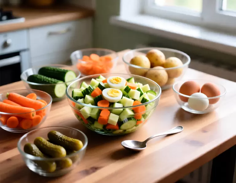 Салат оливье: от рябчиков до колбасы за полтора века