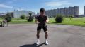 В "Новом утре" зарядку сегодня провел игрок волейбольного клуба "Тамбов" Антон Кучумов