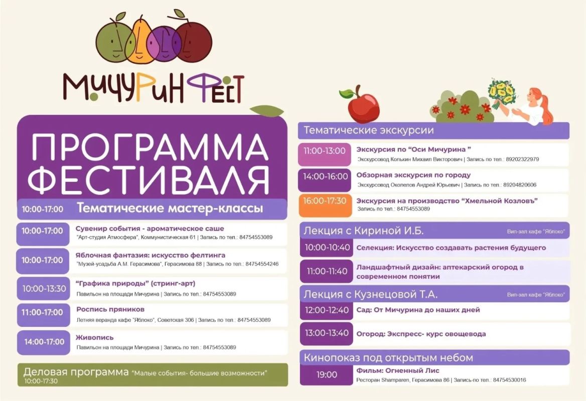 В наукограде 12 сентября пройдёт «МичуринФест» В наукограде 12 сентября пройдёт «МичуринФест»