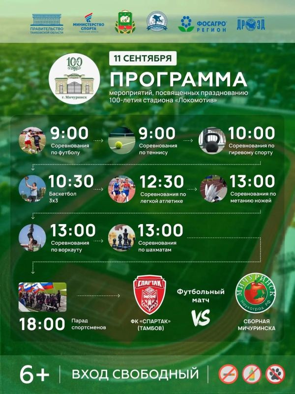 Стадион «Локомотив» в Мичуринске отметит 100-летие