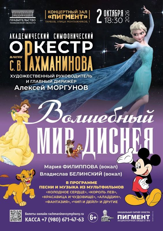 Оркестр имени С. В. Рахманинова исполнит музыку из любимых мультфильмов детства.