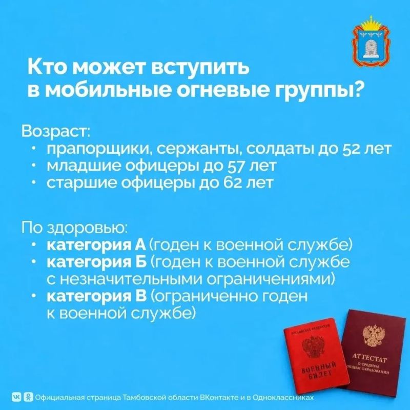 В Тамбовской области продолжается комплектование отряда резервистов БАРС «Тамбов» и мобильных огневых групп для защиты от атак вражеских беспилотников В Тамбовской области продолжается комплектование отряда резервистов БАРС «Тамбов» и мобильных огневых групп для защиты от атак вражеских беспилотников